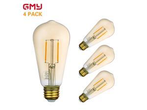 Antique LED Edison Light Bulb Dimmable - Vintage Amber LED Light Bulb Vertical Filament ST19 3W - 2200K Amber Glass Warm White E26 (4 PACK) Antique LED Edison Light Bulb Dimmable - Vintage Amber LED Light Bulb Vertical Filament ST19 3W - 2200K Amber Glass Warm White E26 (4 PACK)