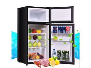 2 Doors 3.4 cu ft. Unit Stainless Steel Compact Mini Refrigerator Freezer Cooler 2 Doors 3.4 cu ft. Unit Stainless Steel Compact Mini Refrigerator Freezer Cooler