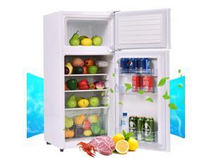2 Doors 3.4 cu ft. Unit Stainless Steel Compact Mini Refrigerator Freezer Cooler 2 Doors 3.4 cu ft. Unit Stainless Steel Compact Mini Refrigerator Freezer Cooler