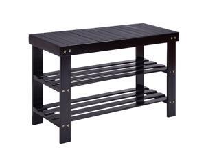 3 Tier Bamboo Shoe Rack Bench Storage Shelf Organizer Entryway Home Furni Black 3 Tier Bamboo Shoe Rack Bench Storage Shelf Organizer Entryway Home Furni Black