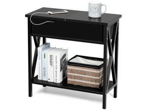 Flip Top End Table Sofa Side Console Table W/Shelf Hidden Hinged Storage Black Flip Top End Table Sofa Side Console Table W/Shelf Hidden Hinged Storage Black
