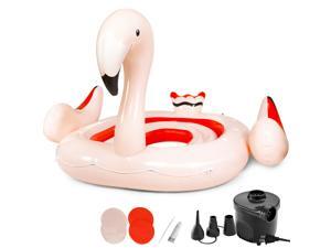 6-Person Inflatable Bird Island Party Flamingo Floating Island w/Electric Pump 6-Person Inflatable Bird Island Party Flamingo Floating Island w/Electric Pump