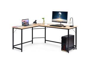 L Shaped Desk Corner Computer Desk PC Laptop Gaming Table Workstation Natural L Shaped Desk Corner Computer Desk PC Laptop Gaming Table Workstation Natural