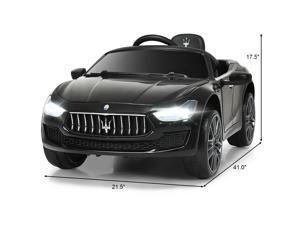 12V Maserati Licensed Kids Ride on Car w/ RC Remote Control Led Lights MP3 Black 12V Maserati Licensed Kids Ride on Car w/ RC Remote Control Led Lights MP3 Black