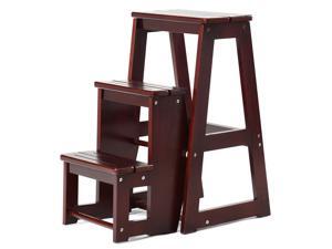 Wood Step Stool Folding 3 Tier Ladder Chair Bench Seat Utility Multi-functional Wood Step Stool Folding 3 Tier Ladder Chair Bench Seat Utility Multi-functional
