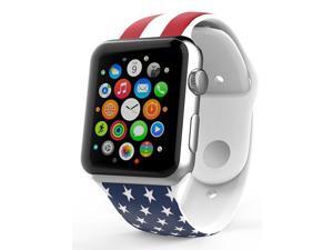 LizaTech Soft Silicone Flag Band for Apple Watch - 38mm - USA Flag LizaTech Soft Silicone Flag Band for Apple Watch - 38mm - USA Flag