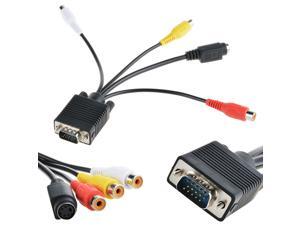 VGA SVGA to S-Video 3 RCA AV TV Out Cable Adapter Converter Computer Monitor VGA SVGA to S-Video 3 RCA AV TV Out Cable Adapter Converter Computer Monitor