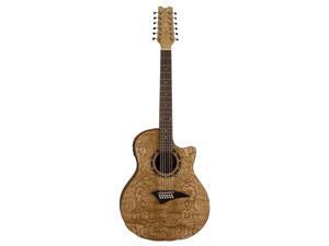 Exotica Quilt Ash Acoustic/Electric 12 String Guitar - GN Exotica Quilt Ash Acoustic/Electric 12 String Guitar - GN