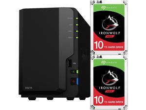 Synology DS218 2-Bay DiskStation Fully Assembled and Tested with 20TB (2 x 10TB) Seagate Ironwolf NAS Drives By CustomTechSales Synology DS218 2-Bay DiskStation Fully Assembled and Tested with 20TB (2 x 10TB) Seagate Ironwolf NAS Drives By CustomTechSales