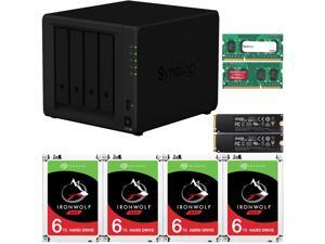 Synology DS918+ DiskStation Fully Assembled and Tested with 8GB RAM and 24TB (4 x 6TB) Seagate Ironwolf NAS Drives and 500GB/512GB Cache (2 x 250GB NVME M.2 SSDs) By CustomTechSales Synology DS918+ DiskStation Fully Assembled and Tested with 8GB RAM and 24TB (4 x 6TB) Seagate Ironwolf NAS Drives and 500GB/512GB Cache (2 x 250GB NVME M.2 SSDs) By CustomTechSales