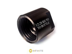 Infinite Product Solutions 1228-BOTTLE-BS 0.5 in. 28 Right Hand to Bottle Thread Adapter with Grip, Smooth - Black Steel Infinite Product Solutions 1228-BOTTLE-BS 0.5 in. 28 Right Hand to Bottle Thread Adapter with Grip, Smooth - Black Steel
