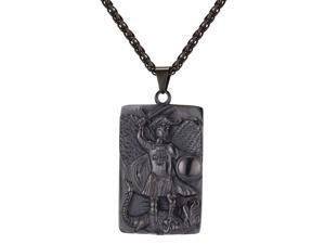 Saint Michael Pendant Stainless Steel/Gold/Black Prayer Necklace Vintage Tag Necklace Christian Jewelry Saint Michael Pendant Stainless Steel/Gold/Black Prayer Necklace Vintage Tag Necklace Christian Jewelry