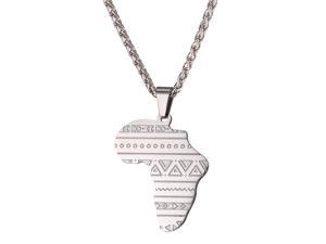Hip Hop Jewelry African Map Pendant Stainless Steel/Gold Plated/Rose Gold Plated Map of Africa Necklace for Men Women Hip Hop Jewelry African Map Pendant Stainless Steel/Gold Plated/Rose Gold Plated Map of Africa Necklace for Men Women