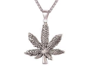 U7 Marajuana Pendant Necklace Stainless Steel/Gold Plated Wheat Chain Cool Accessories Fashion Jewelry for Men/Women U7 Marajuana Pendant Necklace Stainless Steel/Gold Plated Wheat Chain Cool Accessories Fashion Jewelry for Men/Women