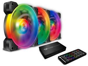 Cougar Hydraulic Vortex RGB SPB 120 mm PMW HDB Cooling Kit with addressable RGB Lighting, Core Box v2, Remote Controller and Three Vortex RGB SPB 120 Cooling Fans (3 Pack) Cougar Hydraulic Vortex RGB SPB 120 mm PMW HDB Cooling Kit with addressable RGB Lighting, Core Box v2, Remote Controller and Three Vortex RGB SPB 120 Cooling Fans (3 Pack)
