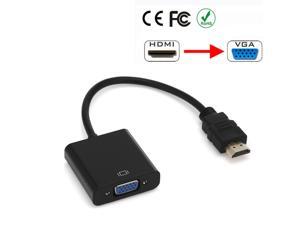 HDMI to VGA Output, HD 1080p Active TV AV HDTV Video Cable Converter Adapter Plug and Play for HDTVs, Monitors, Displayers, Laptop Desktop Computer (Black) HDMI to VGA Output, HD 1080p Active TV AV HDTV Video Cable Converter Adapter Plug and Play for HDTVs, Monitors, Displayers, Laptop Desktop Computer (Black)