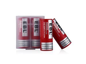 EBL 4 Pack 26650 Battery Lithium-ion 5000mAh 3.7V Rechargeable Batteries EBL 4 Pack 26650 Battery Lithium-ion 5000mAh 3.7V Rechargeable Batteries