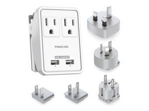 Poweradd 2-Outlet Surge Protector 1250W Dual Smart USB Ports Power Strip International Travel Charger Power Adapter with Worldwide UK/US/AU/EU/JP Plugs for Business Trip Poweradd 2-Outlet Surge Protector 1250W Dual Smart USB Ports Power Strip International Travel Charger Power Adapter with Worldwide UK/US/AU/EU/JP Plugs for Business Trip