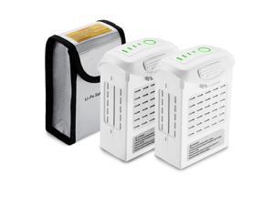 Powerextra Phantom 4 Series (15.2V 5350 mAh) LiPo Intelligent Flight Battery + Battery Safe Bag Replacement for DJI Phantom 4 Series Drones, 2-Pack Powerextra Phantom 4 Series (15.2V 5350 mAh) LiPo Intelligent Flight Battery + Battery Safe Bag Replacement for DJI Phantom 4 Series Drones, 2-Pack