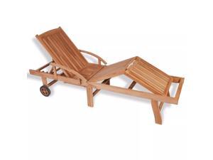 vidaXL Teak Wood Sunlounger Outdoor Garden Patio Daybed Recliner Chaise Lounge vidaXL Teak Wood Sunlounger Outdoor Garden Patio Daybed Recliner Chaise Lounge