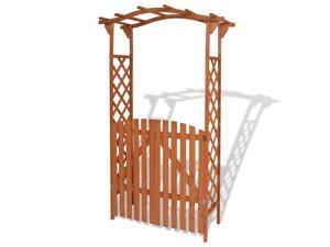 vidaXL Garden Arch with Gate Solid Wood 47.2"x23.6"x80.7" vidaXL Garden Arch with Gate Solid Wood 47.2"x23.6"x80.7"