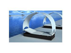 vidaXL Sun Lounger with Canopy Poly Rattan 76.4"x23.6"x11.8"/61.4" Black vidaXL Sun Lounger with Canopy Poly Rattan 76.4"x23.6"x11.8"/61.4" Black