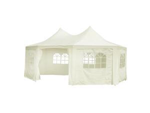 vidaXL Octagonal Party Tent Cream White 20' x 15' 12' vidaXL Octagonal Party Tent Cream White 20' x 15' 12'