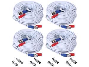 4x 100ft White Video Power Cable BNC RCA Wire for Security Camera System New 4x 100ft White Video Power Cable BNC RCA Wire for Security Camera System New