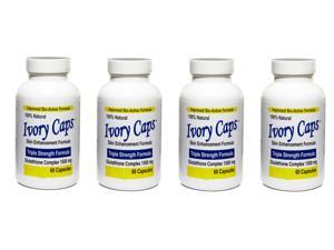 IVORY CAPS 4 Bottles Glutathoine Skin Enhancement Bio-Active 1500 MG 60Caps IVORY CAPS 4 Bottles Glutathoine Skin Enhancement Bio-Active 1500 MG 60Caps