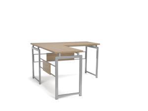 OFM Essentials Collection L-Desk with Metal Legs, in Harvest with Silver Frame (ESS-1020-SLV-HVT) OFM Essentials Collection L-Desk with Metal Legs, in Harvest with Silver Frame (ESS-1020-SLV-HVT)