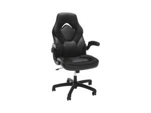 OFM Essentials Collection Racing Style Bonded Leather Gaming Chair, in Black (ESS-3085-BLK) OFM Essentials Collection Racing Style Bonded Leather Gaming Chair, in Black (ESS-3085-BLK)