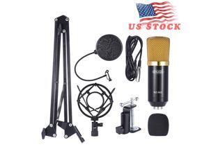EC2WORLD Professional Broadcasting Studio Recording Condenser Microphone Mic Kit with Shock Mount Arm Stand Mounting Clamp Pop Filter EC2WORLD Professional Broadcasting Studio Recording Condenser Microphone Mic Kit with Shock Mount Arm Stand Mounting Clamp Pop Filter