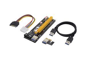 EC2WORLD 60cm PCI-E extender PCI Express Riser Card 1x to 16x USB 3.0 SATA to 4Pin IDE Molex Power for BTC Miner Machine EC2WORLD 60cm PCI-E extender PCI Express Riser Card 1x to 16x USB 3.0 SATA to 4Pin IDE Molex Power for BTC Miner Machine