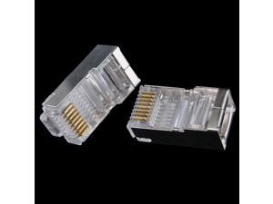 50x Crystal Metal Shield RJ45 Modular Plug RJ-45 8P8C Network Cable Head CAT CAT5E CAT6 Connector 50x Crystal Metal Shield RJ45 Modular Plug RJ-45 8P8C Network Cable Head CAT CAT5E CAT6 Connector