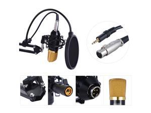 EC2WORLD Professional Broadcasting Studio Recording Condenser Microphone Mic Kit with Shock Mount Arm Stand Mounting Clamp Pop Filter EC2WORLD Professional Broadcasting Studio Recording Condenser Microphone Mic Kit with Shock Mount Arm Stand Mounting Clamp Pop Filter