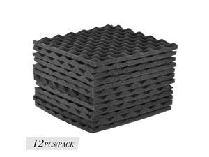 EC2WORLD 12 Pack Studio Acoustic Foams Panels Sound Insulation Foam 12''X12'' Grey EC2WORLD 12 Pack Studio Acoustic Foams Panels Sound Insulation Foam 12''X12'' Grey
