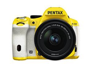 Pentax K-50 16MP DSLR Camera w/ 18-55mm f/3.5-5.6 WR Lens (Yellow/White) Pentax K-50 16MP DSLR Camera w/ 18-55mm f/3.5-5.6 WR Lens (Yellow/White)