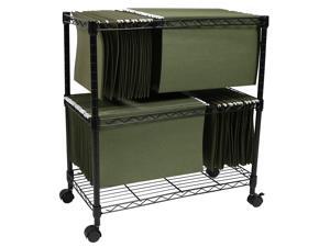 Apollo Hardware 2-Tier File Cart / Mobile File Cart (Black) (2-TIER) Apollo Hardware 2-Tier File Cart / Mobile File Cart (Black) (2-TIER)