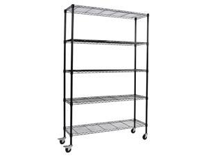 Apollo Hardware Chrome 5-Shelf Wire Shelving 14"x48"x72" (Black) Apollo Hardware Chrome 5-Shelf Wire Shelving 14"x48"x72" (Black)