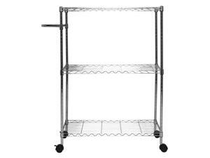 Apollo Hardware Chrome 3-Shelf Wire Utility Cart With 2" Caster Wheels 14"x30"x39" Apollo Hardware Chrome 3-Shelf Wire Utility Cart With 2" Caster Wheels 14"x30"x39"