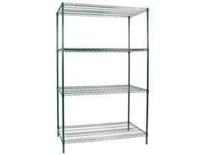 Apollo Hardware Commercial Grade Green Epoxy 4-Shelf NSF Wire Shelving Rack, 24"x48"x72" Apollo Hardware Commercial Grade Green Epoxy 4-Shelf NSF Wire Shelving Rack, 24"x48"x72"