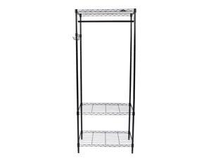 Apollo Hardware Black 3-Shelf Wire Shelving Garment Rack 14"x24"x60" Apollo Hardware Black 3-Shelf Wire Shelving Garment Rack 14"x24"x60"