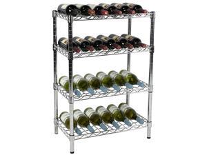 Apollo Hardware Chrome 4-Tier Wire Wine Shelving 14" x 24" x 36" Apollo Hardware Chrome 4-Tier Wire Wine Shelving 14" x 24" x 36"