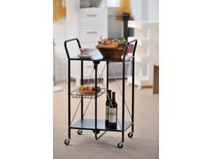 Apollo Hardware A-KC45AB Folding Utility and Kitchen Cart with 2 inch rubber wheels. (Black) Apollo Hardware A-KC45AB Folding Utility and Kitchen Cart with 2 inch rubber wheels. (Black)