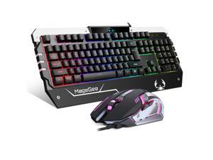 Magegee USB RGB Gaming Keyboard and Mouse Combo, GT817 104 Key Rainbow Backlit Keyboard and Mouse Set, Computer Keyboard USB Wired Mouse for Windows PC Gamers (RGB Backlit) Magegee USB RGB Gaming Keyboard and Mouse Combo, GT817 104 Key Rainbow Backlit Keyboard and Mouse Set, Computer Keyboard USB Wired Mouse for Windows PC Gamers (RGB Backlit)