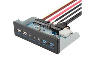 5.25 inch 5 Port USB Front Panel,USB 3.1 Type-C Gen 1(5Gbps) + 2 x USB3.0 + 2 x USB 2.0 + HD-AUDIO Optical 5.25" Front Panel, Mohterboard 20Pin to 3 USB3.0 & 9pin to 2 USB2.0 Interface w/Audio & Mic 5.25 inch 5 Port USB Front Panel,USB 3.1 Type-C Gen 1(5Gbps) + 2 x USB3.0 + 2 x USB 2.0 + HD-AUDIO Optical 5.25" Front Panel, Mohterboard 20Pin to 3 USB3.0 & 9pin to 2 USB2.0 Interface w/Audio & Mic