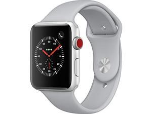 Apple Watch Series 3 (GPS + Cellular), 42mm Silver Aluminum Case with Fog Sport Band - Silver Aluminum Apple Watch Series 3 (GPS + Cellular), 42mm Silver Aluminum Case with Fog Sport Band - Silver Aluminum