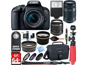 Canon EOS Rebel T7i DSLR Camera + EF-S 18-55mm & 55-250mm Lens Memory & Flash Kit Canon EOS Rebel T7i DSLR Camera + EF-S 18-55mm & 55-250mm Lens Memory & Flash Kit