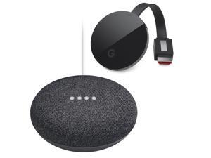 Google Home Mini Charcoal with Google Chromecast Ultra Google Home Mini Charcoal with Google Chromecast Ultra