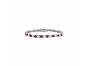 Fine Jewelry Vault UBUBRAGRD131150CZR July Birthstone Created Ruby & CZ Tennis Bracelet in 925 Sterling Silver - 1.50 CT, 35 Stones Fine Jewelry Vault UBUBRAGRD131150CZR July Birthstone Created Ruby & CZ Tennis Bracelet in 925 Sterling Silver - 1.50 CT, 35 Stones